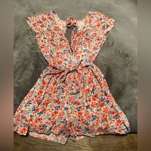 Pink Floral Romper